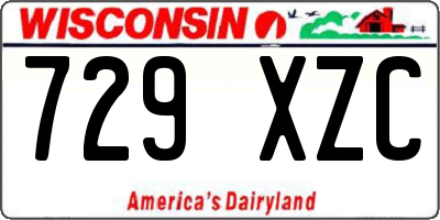 WI license plate 729XZC