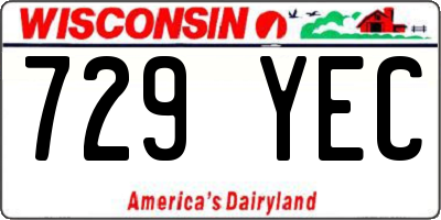 WI license plate 729YEC