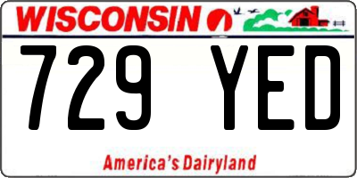 WI license plate 729YED