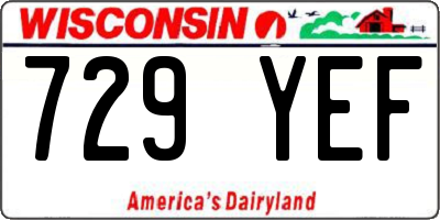 WI license plate 729YEF