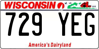 WI license plate 729YEG