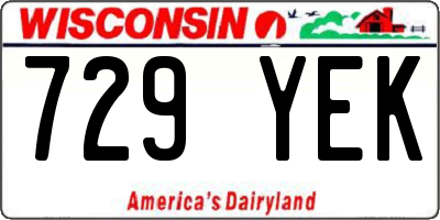 WI license plate 729YEK