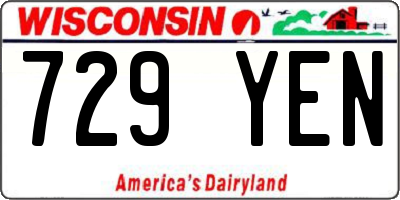 WI license plate 729YEN
