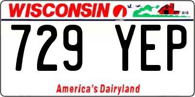 WI license plate 729YEP