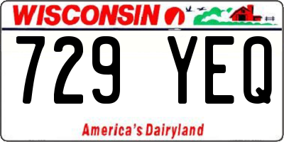 WI license plate 729YEQ