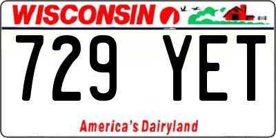 WI license plate 729YET