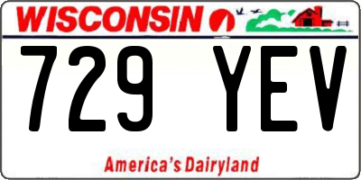 WI license plate 729YEV