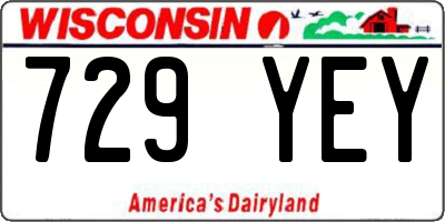WI license plate 729YEY