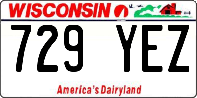 WI license plate 729YEZ