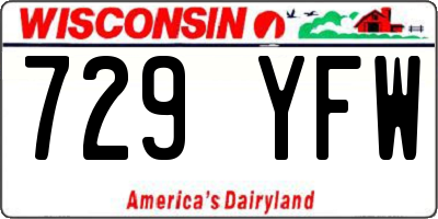 WI license plate 729YFW