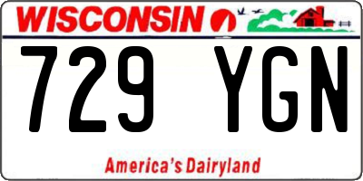 WI license plate 729YGN