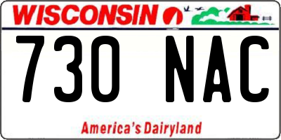 WI license plate 730NAC