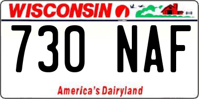 WI license plate 730NAF