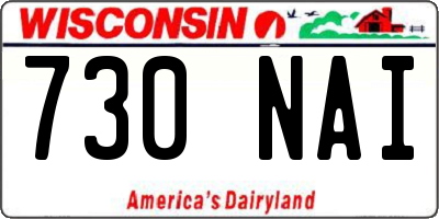 WI license plate 730NAI