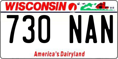 WI license plate 730NAN