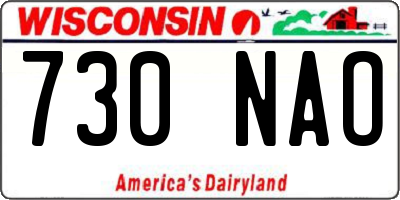 WI license plate 730NAO