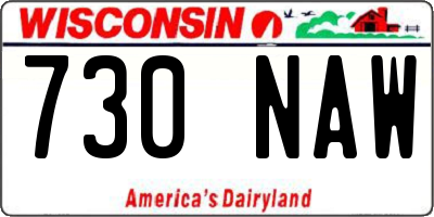 WI license plate 730NAW