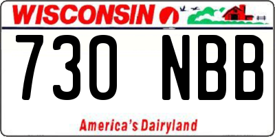 WI license plate 730NBB