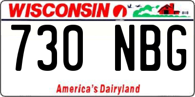 WI license plate 730NBG