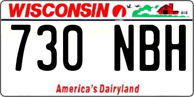 WI license plate 730NBH