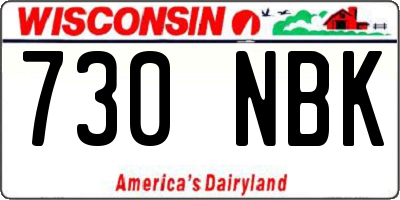 WI license plate 730NBK