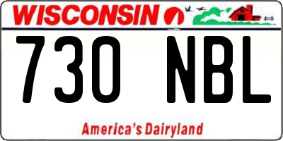 WI license plate 730NBL