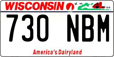WI license plate 730NBM