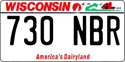 WI license plate 730NBR