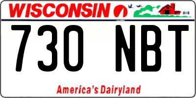 WI license plate 730NBT