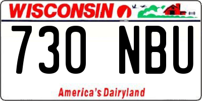 WI license plate 730NBU
