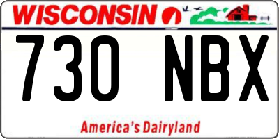 WI license plate 730NBX