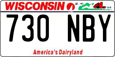 WI license plate 730NBY