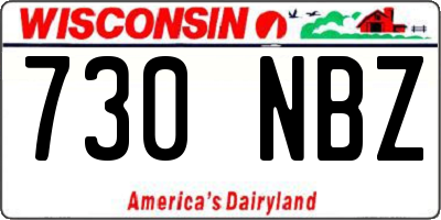 WI license plate 730NBZ