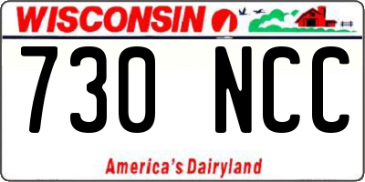 WI license plate 730NCC