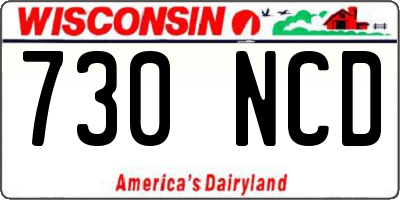 WI license plate 730NCD
