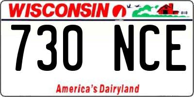 WI license plate 730NCE