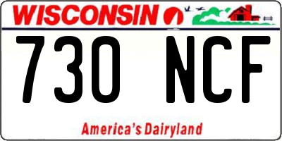 WI license plate 730NCF