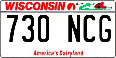 WI license plate 730NCG