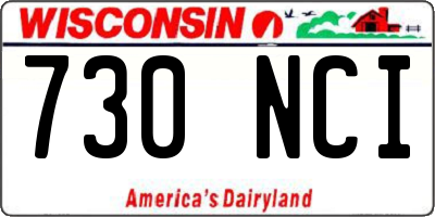 WI license plate 730NCI