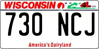 WI license plate 730NCJ
