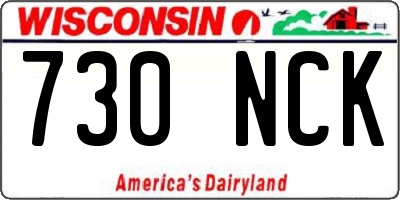 WI license plate 730NCK