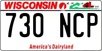 WI license plate 730NCP