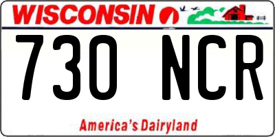 WI license plate 730NCR