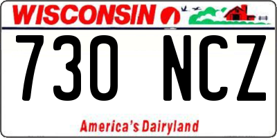 WI license plate 730NCZ