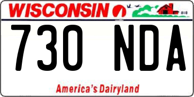 WI license plate 730NDA