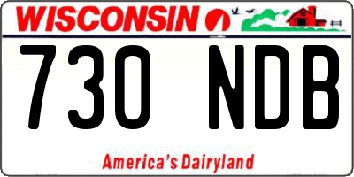WI license plate 730NDB
