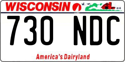 WI license plate 730NDC