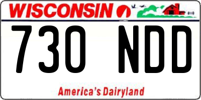 WI license plate 730NDD