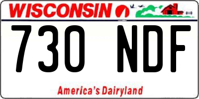 WI license plate 730NDF