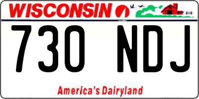 WI license plate 730NDJ